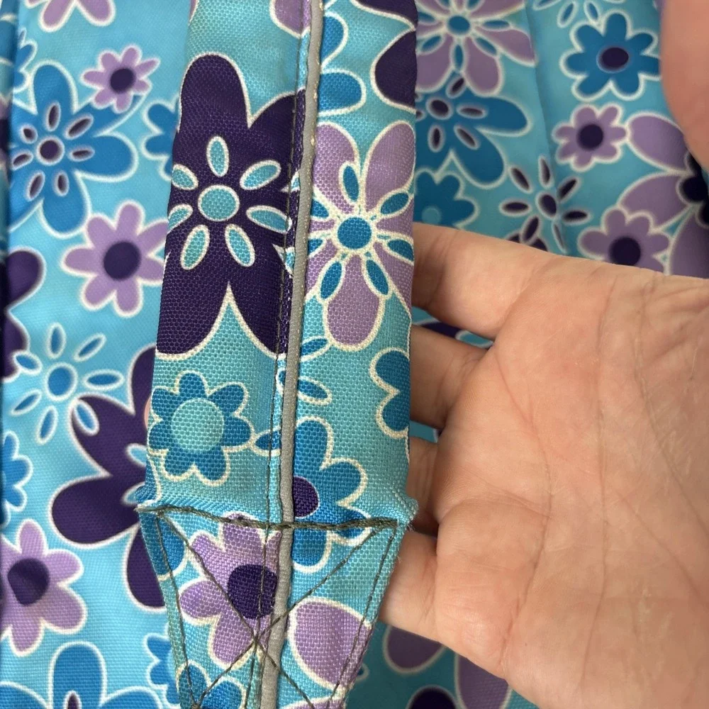 LL Bean Junior Backpack Floral Blue Purple